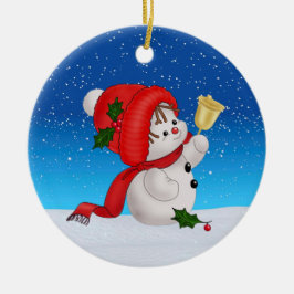 クリスマス かわいい雪だるま セラミック オーナメント