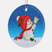 クリスマス かわいい雪だるま セラミック オーナメント (左)