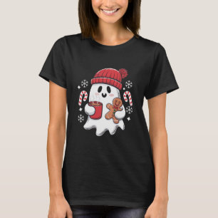 クリスマス かわいい おばけ アイスコーヒー レトロ Xmas コーヒー Tシャツ
