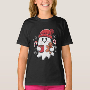 クリスマス かわいい おばけ アイスコーヒー レトロ Xmas コーヒー Tシャツ