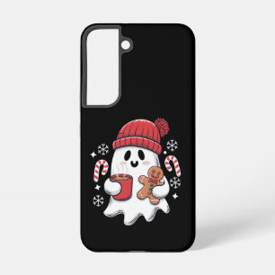 クリスマス かわいい お化け アイスコーヒー レトロ Xmas コーヒー Samsung Galaxy S22ケース