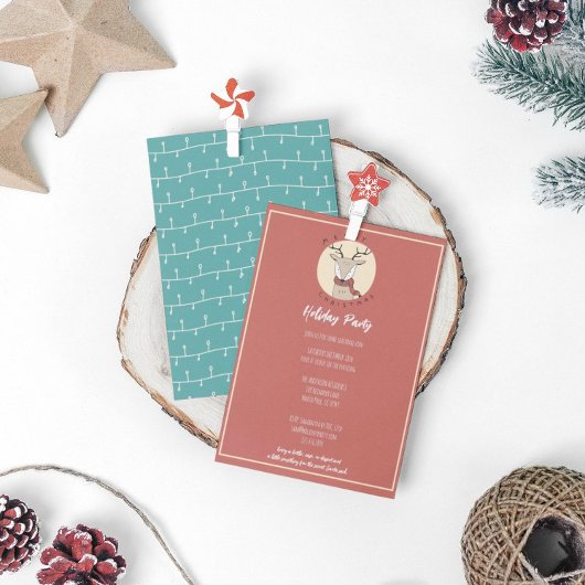 クリスマス かわいい トナカイ ホリデー パーティー