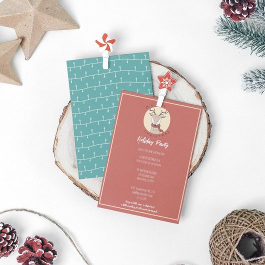 クリスマス かわいい トナカイ ホリデー パーティー