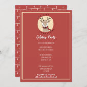 クリスマス かわいい トナカイ ホリデー パーティー (正面/裏面)