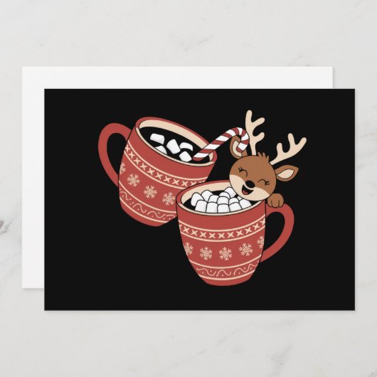 クリスマス かわいい トナカイ 家族 クリスマス コーヒー (正面/裏面)