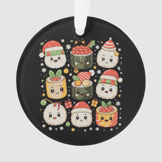 クリスマス かわいい 寿司 サンタ 日本食 クリスマス オーナメント (正面)
