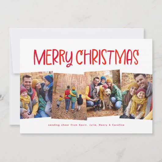 クリスマス かわいい 楽しい 赤い 4枚の写真 (正面)