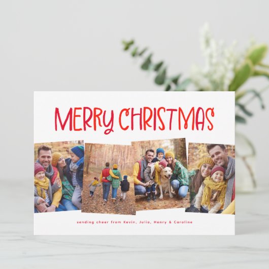 クリスマス かわいい 楽しい 赤い 4枚の写真 (スタンド正面)