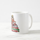 クリスマス・くるくる舞踊人形の兵隊の自転車乗り コーヒーマグカップ (正面右)