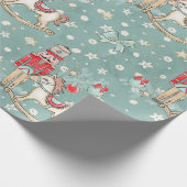 クリスマス・くるみ割りと揺れる馬 ラッピングペーパー (角)
