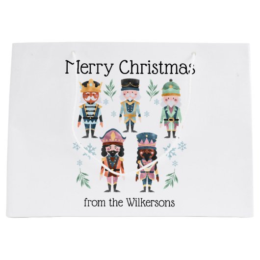 クリスマス・くるみ割り人形おもちゃ兵士 ラージペーパーバッグ (正面)