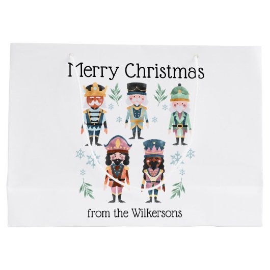 クリスマス・くるみ割り人形おもちゃ兵士 ラージペーパーバッグ (裏面)