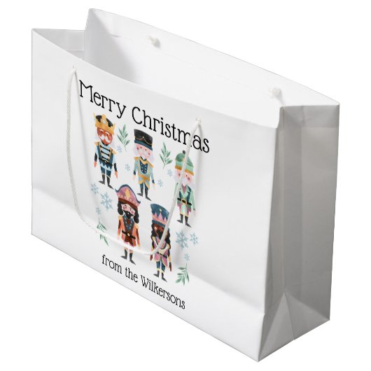 クリスマス・くるみ割り人形おもちゃ兵士 ラージペーパーバッグ (正面アングル)