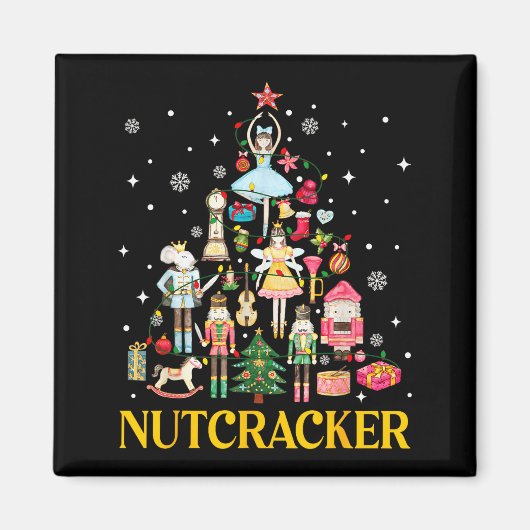 クリスマス・くるみ割り人形・バレエ・ダンス・女性・子供 マグネット (正面)