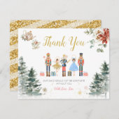 クリスマス・くるみ割り人形 ブライダルシャワー・ティーパーティー サンキューカード (正面/裏面)
