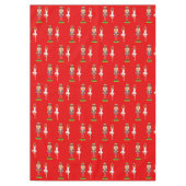 クリスマス・くるみ割り兵士とバレリン・オン・レッド テーブルクロス (正面)