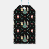 クリスマス・くるみ割り兵士と妖精のブラック ギフトタグ (正面)