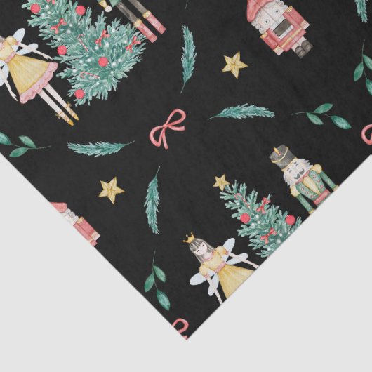 クリスマス・くるみ割り兵士と妖精のブラック 薄葉紙 (詳細)