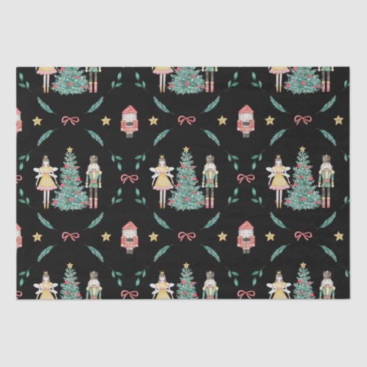 クリスマス・くるみ割り兵士と妖精のブラック 薄葉紙 (正面)