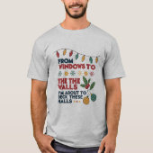 クリスマス、このホールをデッキにおもしろい上げる Tシャツ (正面)