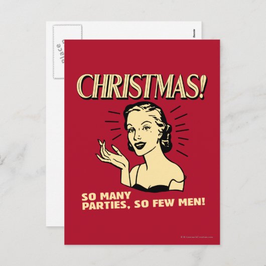 クリスマス: そう多くのパーティー、そう少数の人 シーズンポストカード (正面/裏面)