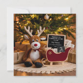 クリスマス・そり妊娠のお知らせ 招待状 (正面)
