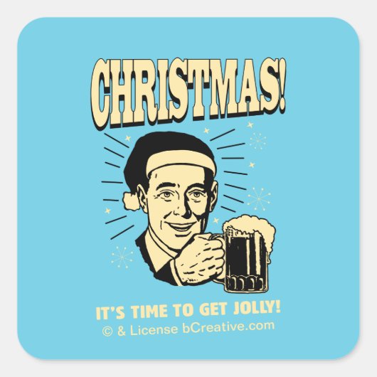 クリスマス：そろそろ着く時間だすてき スクエアシール (正面)