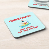 クリスマス?そんな時間得は無いおもしろい コースター (左側)