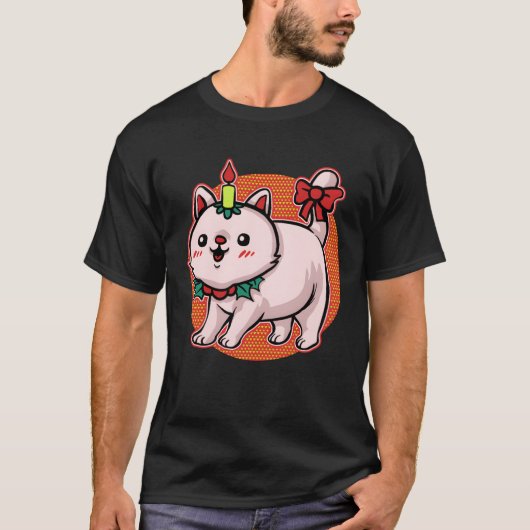 クリスマス ださい クリスマス 猫 ミーゼ Xmas 猫 の友達 Tシャツ (正面)