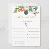 クリスマス どこで 彼らは ブライダル シャワー ゲーム カード (正面)