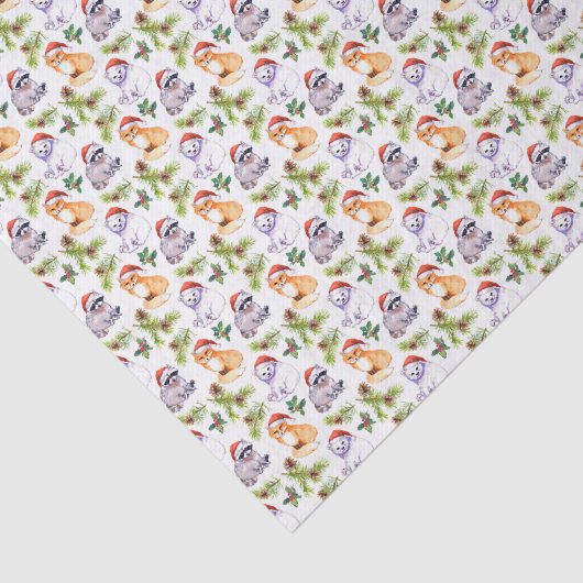 クリスマス|のかわいい森林動物パターン 薄葉紙 (詳細)