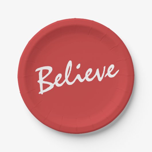 クリスマス|の休日に信じて下さい ペーパープレート (正面)