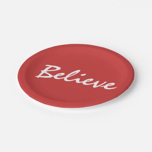 クリスマス|の休日に信じて下さい ペーパープレート (アングル)