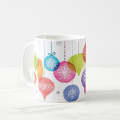クリスマス|の水彩画-雪片のオーナメント コーヒーマグカップ (正面左)