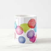 クリスマス|の水彩画-雪片のオーナメント コーヒーマグカップ (中央)