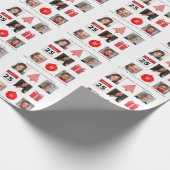 クリスマス アイコン フォト コラージュ 記念 現代 ラッピングペーパー (角)