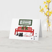 クリスマス アイススケート 挨拶 クリスマス カー カード (黄色い花)