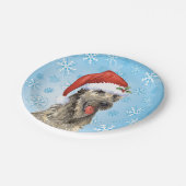 クリスマス・アイリッシュ・ウルフハウンド ペーパープレート (アングル)