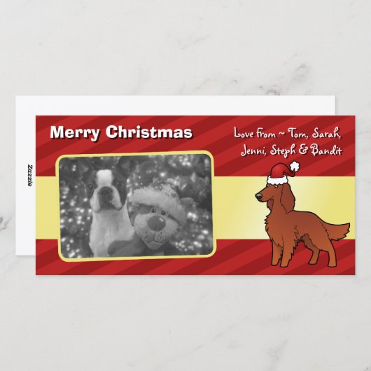 クリスマス・アイリッシュ/英語/ゴードン/R&Wセッター シーズンカード (正面/裏面)