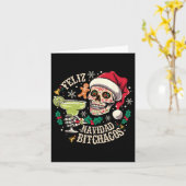 クリスマス アチョス ファニー スカル スペイン語 メリー クリスマス カード (黄色い花)