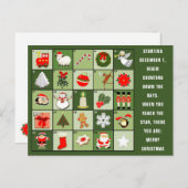 クリスマス・アドベント・カレンダーのはがき シーズンポストカード (正面/裏面)