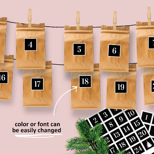 クリスマス・アドベント・カレンダーのシール シール