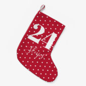 クリスマス・アドベント・カレンダー赤に眠る人の数 スモールクリスマスストッキング (正面 (吊り時))
