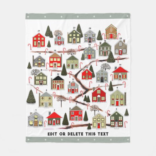 クリスマス・アドベント・カレンダー フリースブランケット (正面)