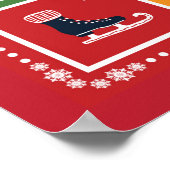 クリスマス アドベント カレンダー ポインセチア 赤 ポスター (角)