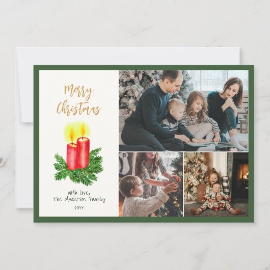 クリスマス・アドベント・キャンドルのスピルト3 Photo シーズンカード (正面)