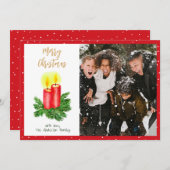 クリスマス・アドベント・キャンドル写真のスピリット シーズンカード (正面/裏面)