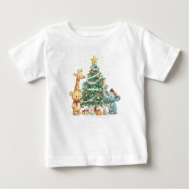 クリスマス・アニマルフレンドズTシャツ ベビーTシャツ