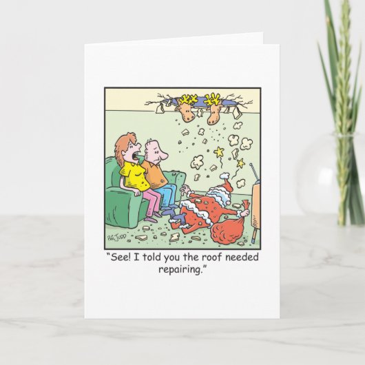 クリスマス・アニメのサンタが~によって落ちる シーズンカード (正面)