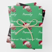 クリスマス・アパーソナライズされたメリカンフットボール ラッピングペーパーシート (インサイチュ)
